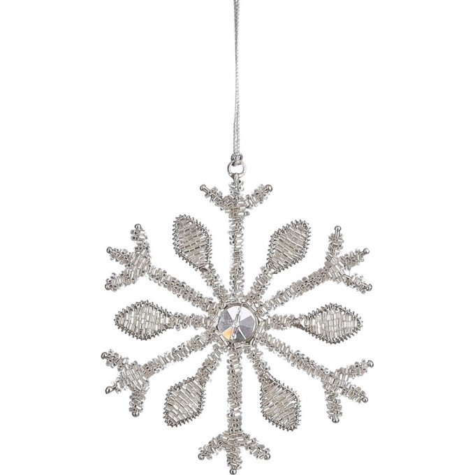 Подвеска HOUSE OF SEASONS, снежинка со стразами, серебро, ø 12 см 85896